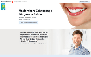 Projekt Gerade Zähne by Dr. Joachim Kraus Websiteansicht Desktop